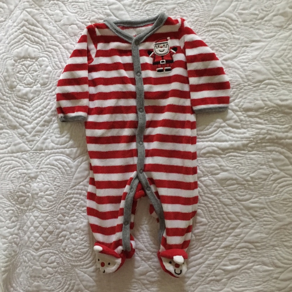 Carters NB Santa Christmas Sleeper Pajamas